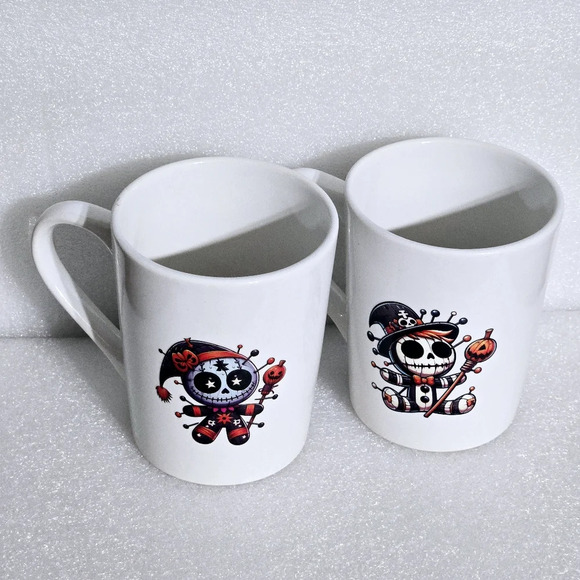 Pair of Halloween cute voodoo dolls coffee mug / tea mug - New. - Picture 5 of 5